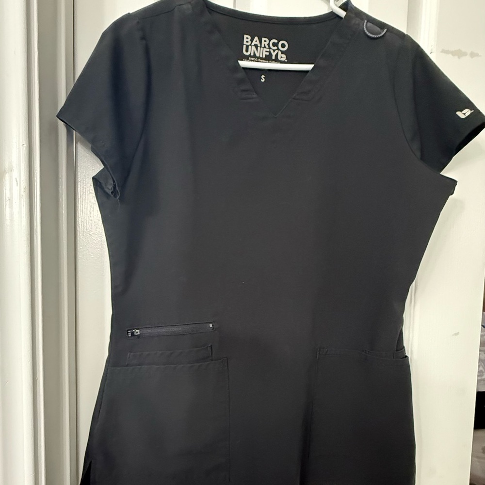 Barco Uniforms Black Fitted Cap Sleeve Tee